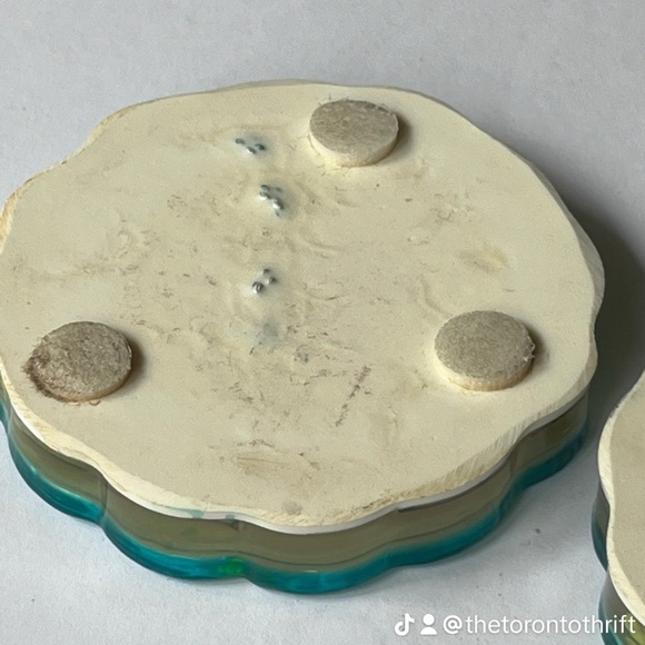 Retro boho coasters with flowers and butterfly 2 pc - Picture 8 of 8